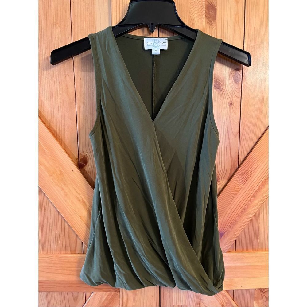 Jun & Ivy Womens Green Sleeveless Top Size XS (1691)